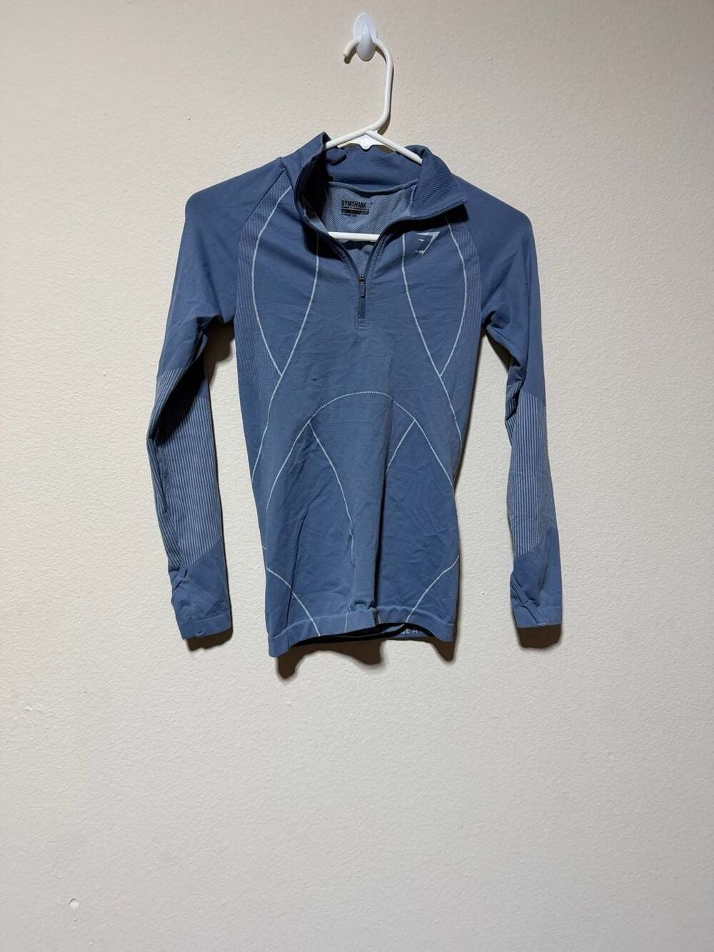 Gymshark Women's Apex Seamless 1/4 Zip Pullover in Worn Blue
